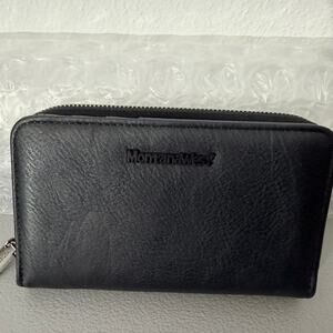 Montana West Black Zip Around Wallet Western Card Organizer Leather